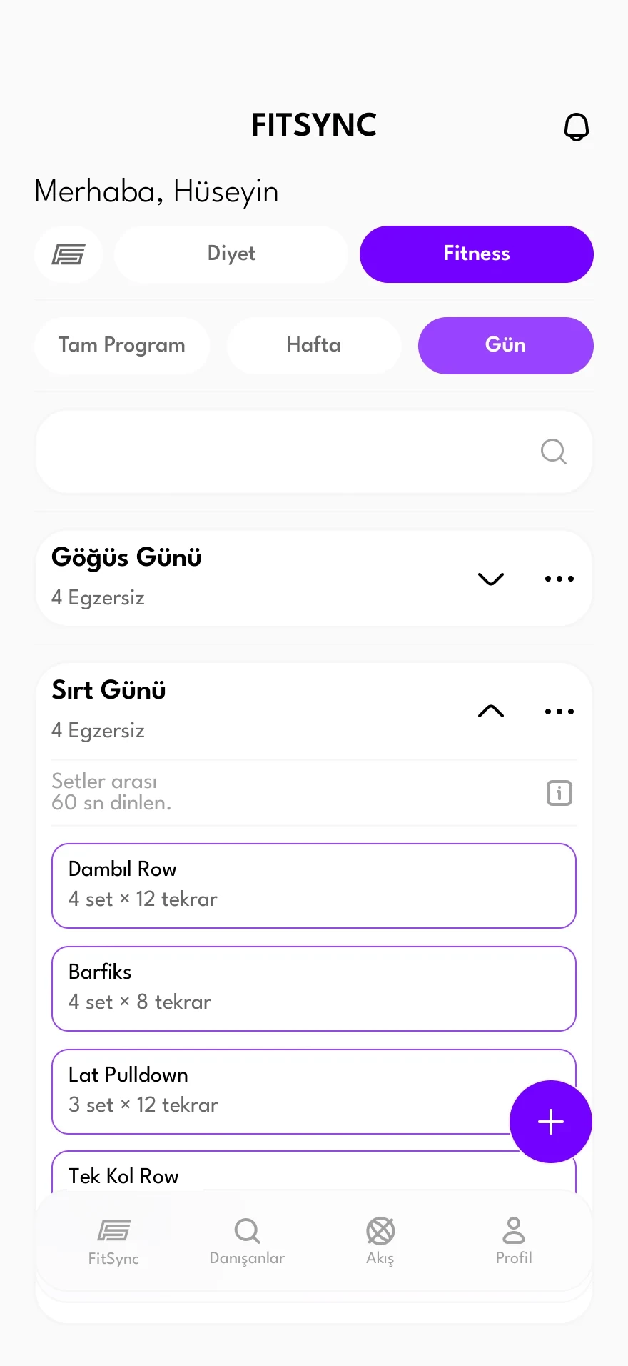 Fitness programı oluşturma: gün ve egzersizler
